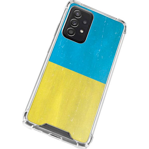 Ukraine Flag Distressed Galaxy A72 5G Clear Case